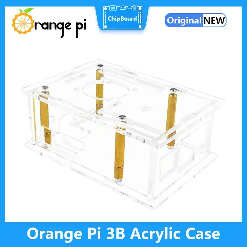 Acrylic Enclosure Box Cooling Fan for Orange Pi 3B Board Case Outer Shells with Cooling Fan Heat Sink