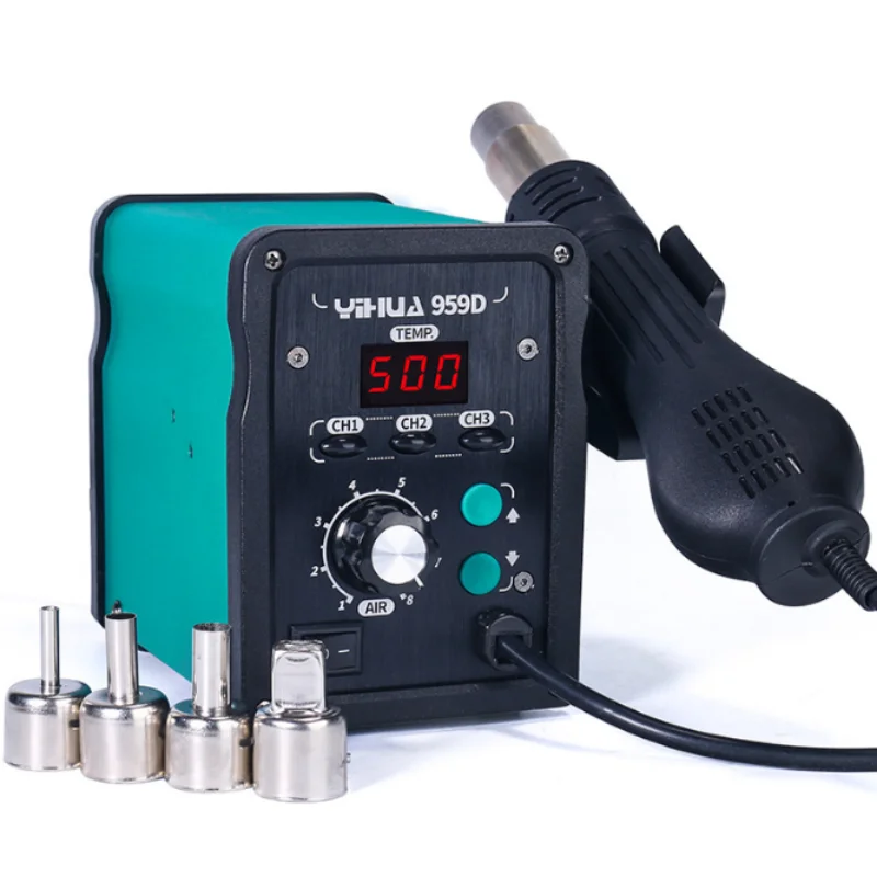 YIHUA 959D Intelligent Lead-free Spiral 700W SMD Desoldering Station Hot Air Gun Rework Soldering Station for Mobile Repairing