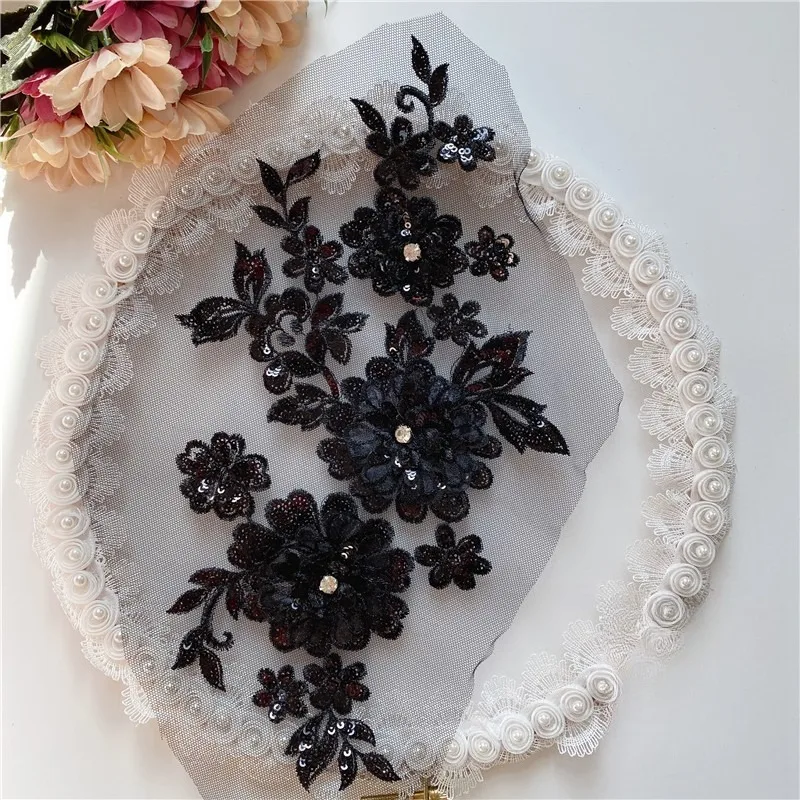 

1-2 Pieces, 18 * 32CM, Two-color Sequins, Colorful Three-dimensional Decals with Diamonds, Clothing Decoration DIY Accessories