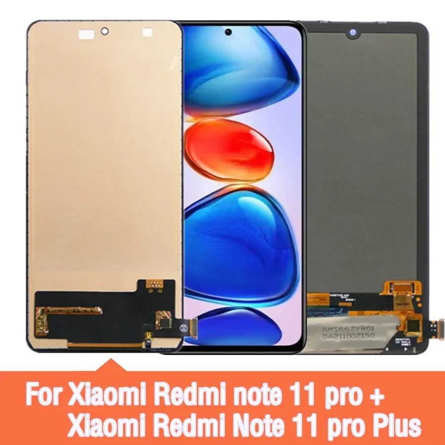 AMOLED Screen for Xiaomi Redmi Note 11 Pro plus 2201116SI 21091116UG Lcd Display Digital Touch Screenfor Redmi Note 11 Pro+ 5G