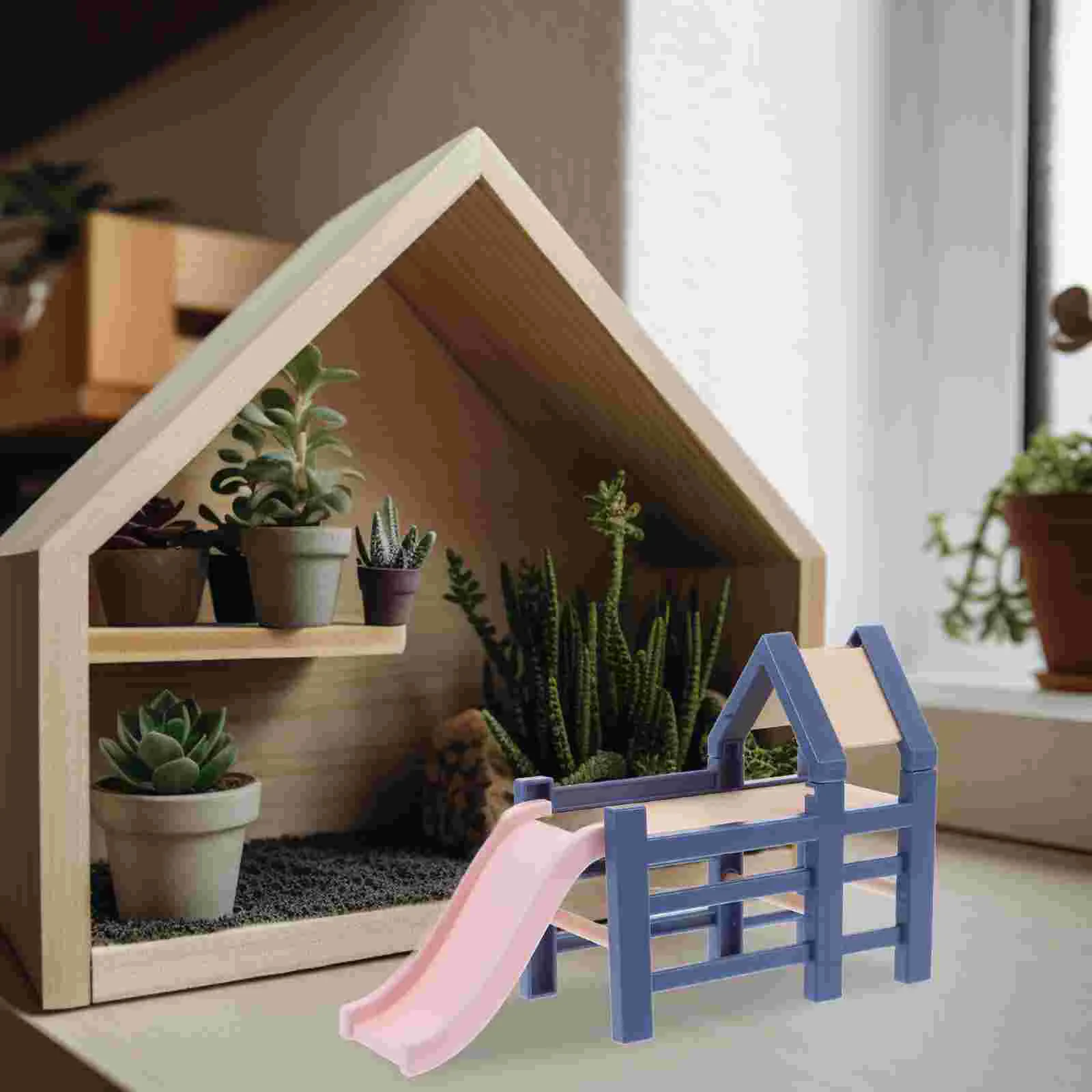 Scivolo per bambini in miniatura per casa delle bambole Fai finta di giocare con diapositive Giocattolo Mini parco giochi Accessori per scene Scivolo per parco in miniatura per casa delle bambole per ruolo