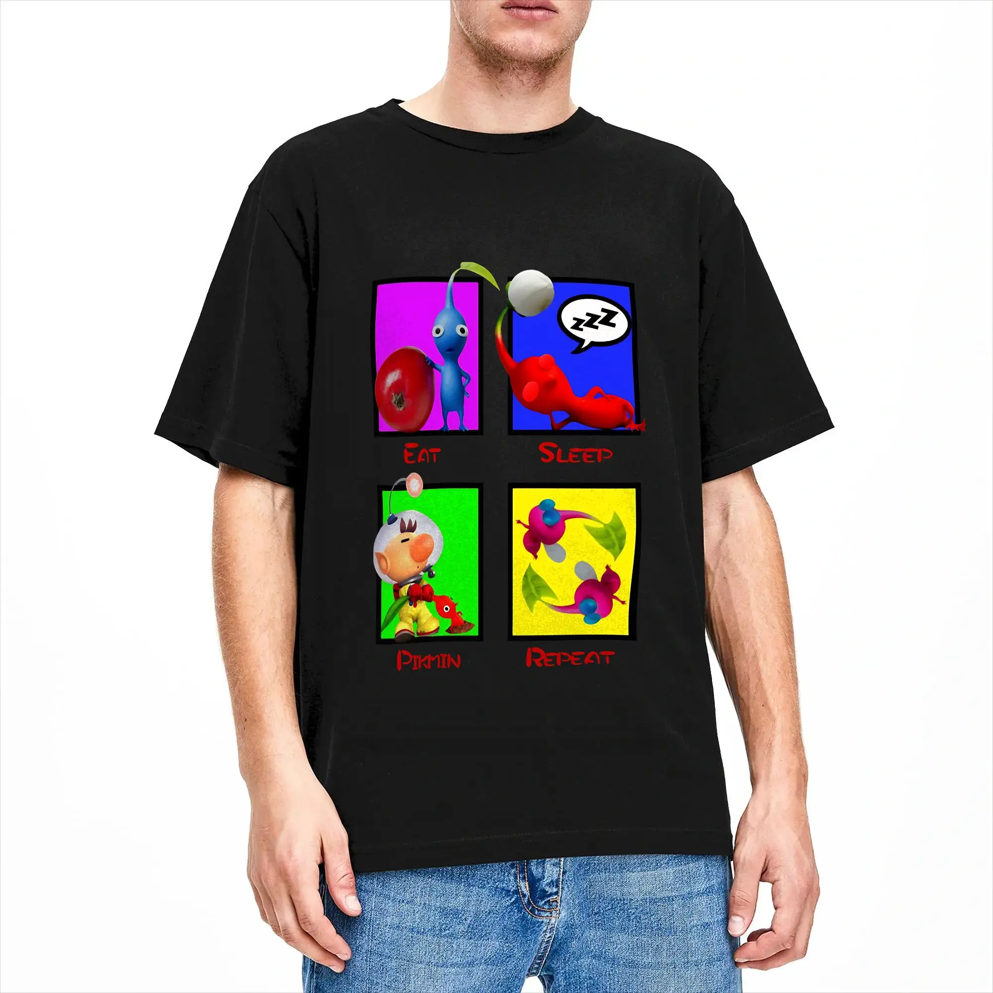 Casual T-Shirt Summer Too Toxic For You Novelty T Shirts Pikmins 100 Cotton Tshirt for Man Y2K Funny Short Sleeve Clothes