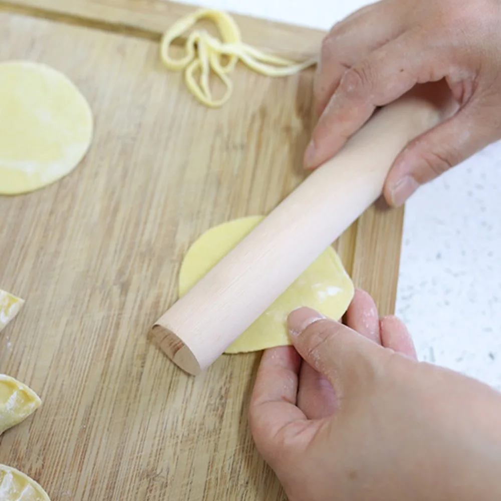 Beech Wood Wooden Rolling Pin Smoothing Texture Solid Construction Small Rolling Pin Sturdy Wood Baking Rolling Pin