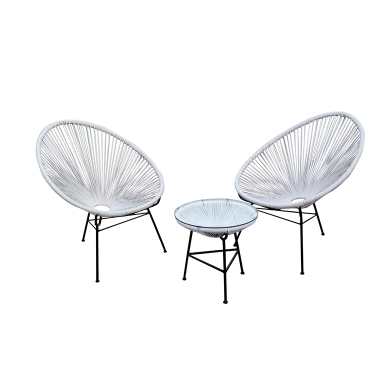 xx-Modern All Weather Outdoor Patio Chair Wicker Sun Chair Balcony Bistro Set PE Rattan Acapulco Chair for Hotel & Park Use