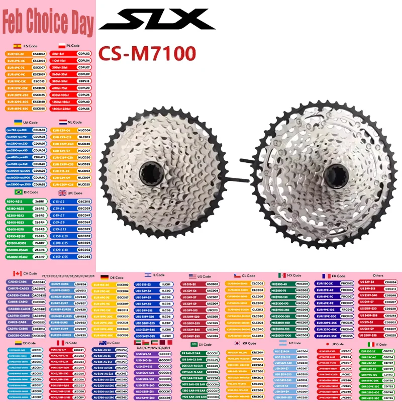 Shimano SLX M7100 Casette 12s MTB Cassette K7 10-51t 10-45t Hyperglide+ Fits