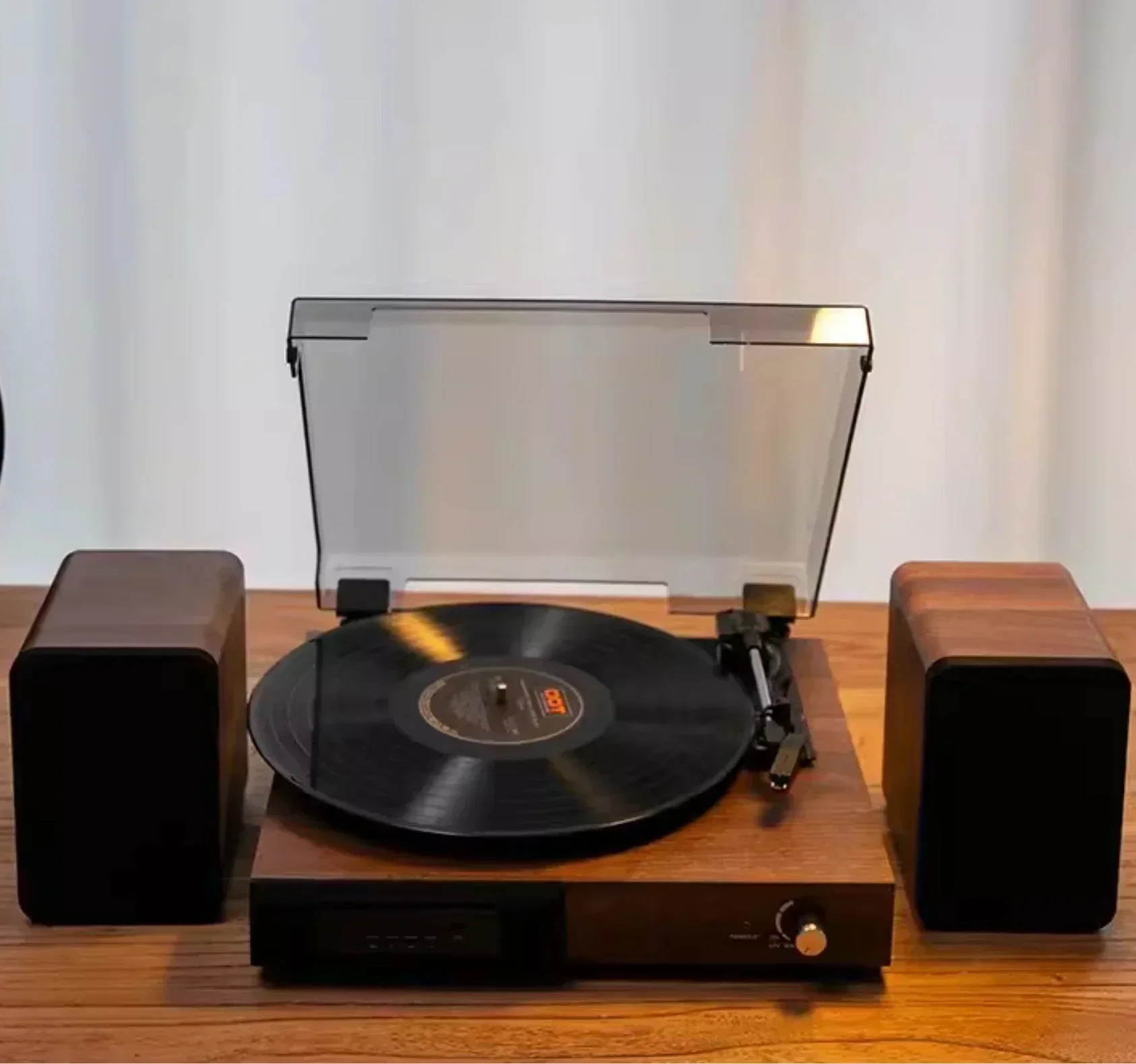 Super Value Factory StoreMZL-CP03 Retro Record Player Vintage Gramophone 3-Speed LP Turntable Bookshelf Speakers BT5.0 AUX-in Li