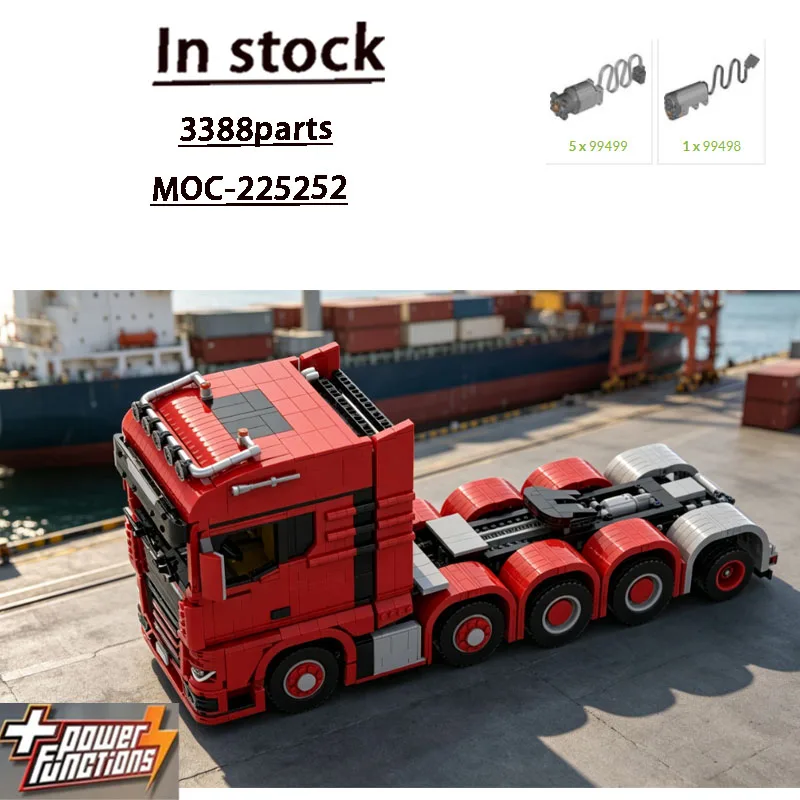 Building Blocks MOC-225252City Cargo Transport 10X4 Semi-Trailer Truck Building Block Model 3388Parts Birthday New Year Toy Gift
