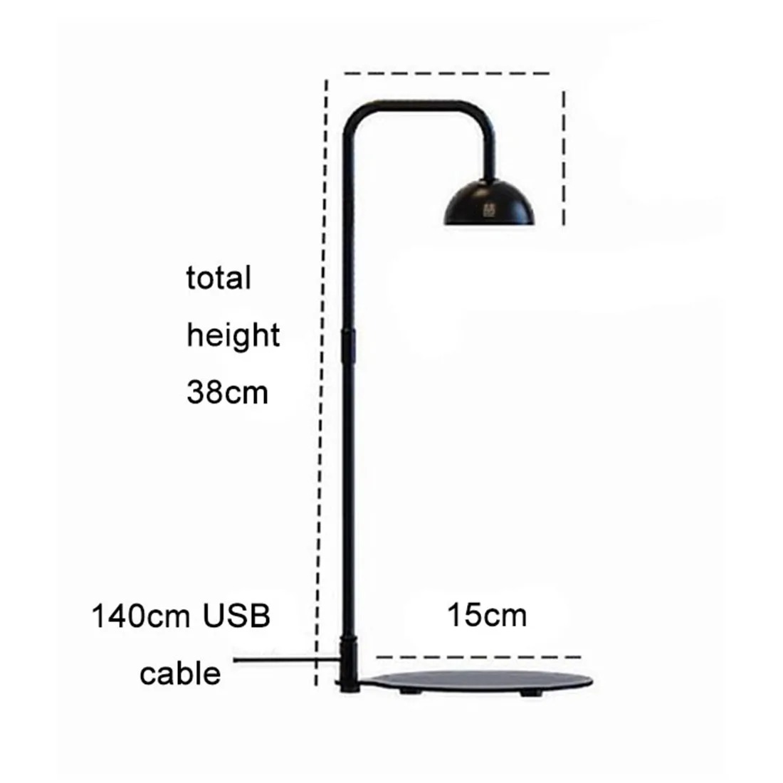 ไฟปลูกต้นไม้ LED แบบ USB สีดำ พร้อมตัวตั้งเวลาแบบหน่วยความจำ 3/6/12 ชั่วโมง สำหรับไม้อวบน้ำ, ตะไคร่น้ำ, การจัดสวนขนาดเล็ก, ตู้ปลาเบต้า