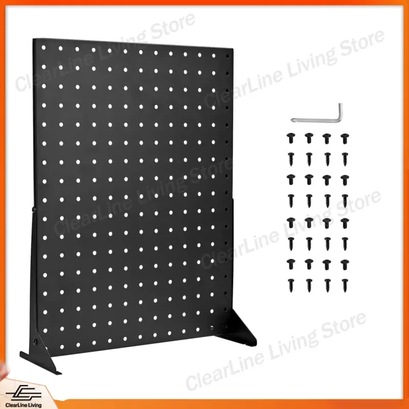 for SucceBuy 4PCS Pegboard Display Stand 17x13in Tabletop Steel Peg Board Panel Accessories Rack Organizer for Grocery
