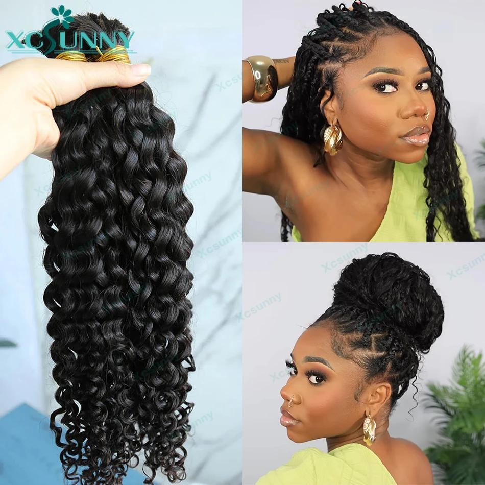 Bulk Braiding Human Hair Extensions Jerry Curly Color 30 No Weft Double Drawn Wholesale Burmese Boho Braids Human Hair