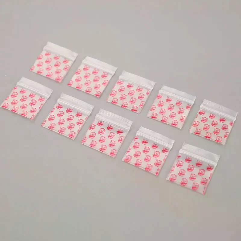 100pc Mini  Mini  Bags Small s Plastic Zipper Bag Packaging Pill Home Decoration 100pcs
