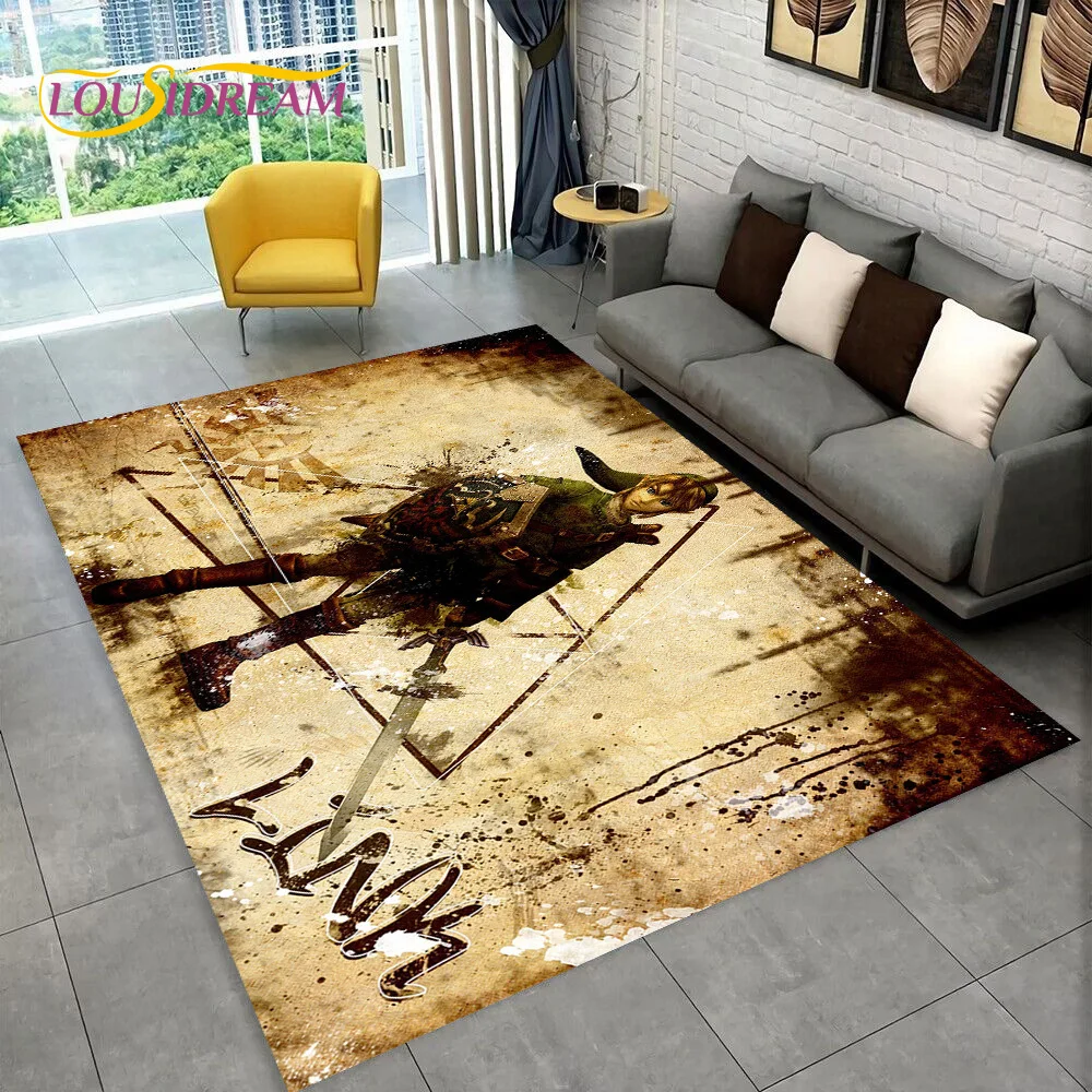 3D Z-Zelda 2 Link Game Gamer Rug Carpet for Living Room Bedroom Home Decor,Floor Mat Non-slip Decoration for Sofa Doormat Gift