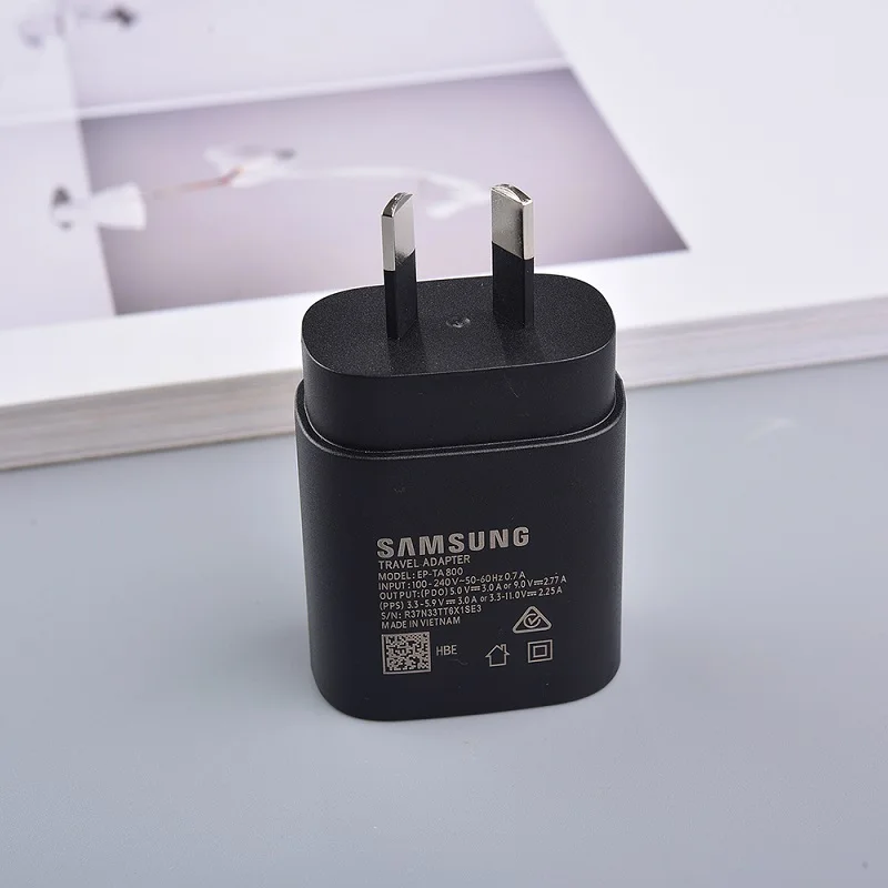 Samsung 25W Super Fast Charger Usb Type C Cargador Cable For Galaxy S23 S22 Plus S21 S20 FE Note 20 10+ A54 A34 5G Power Adapter