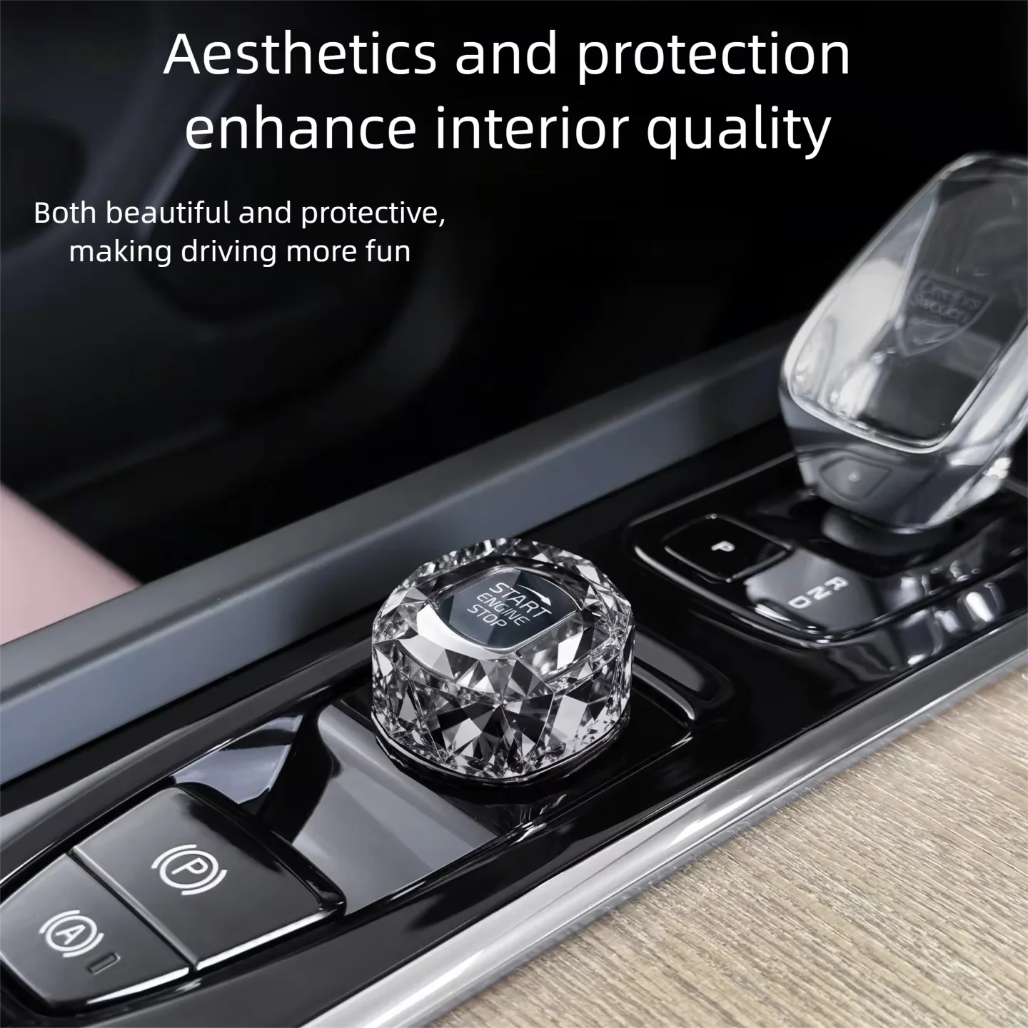 

Suitable for Volvo XV60/S90/XC90/S60/V90 one piece starting crystal knob cover interior modification accessories