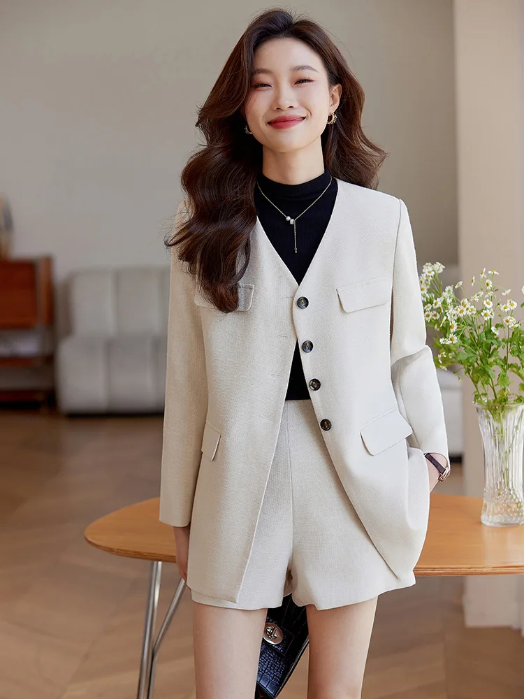 

Creamy-white Suit Jacket for Women Spring2024New Korean Style Fashion Small Business Wear Casual Suit