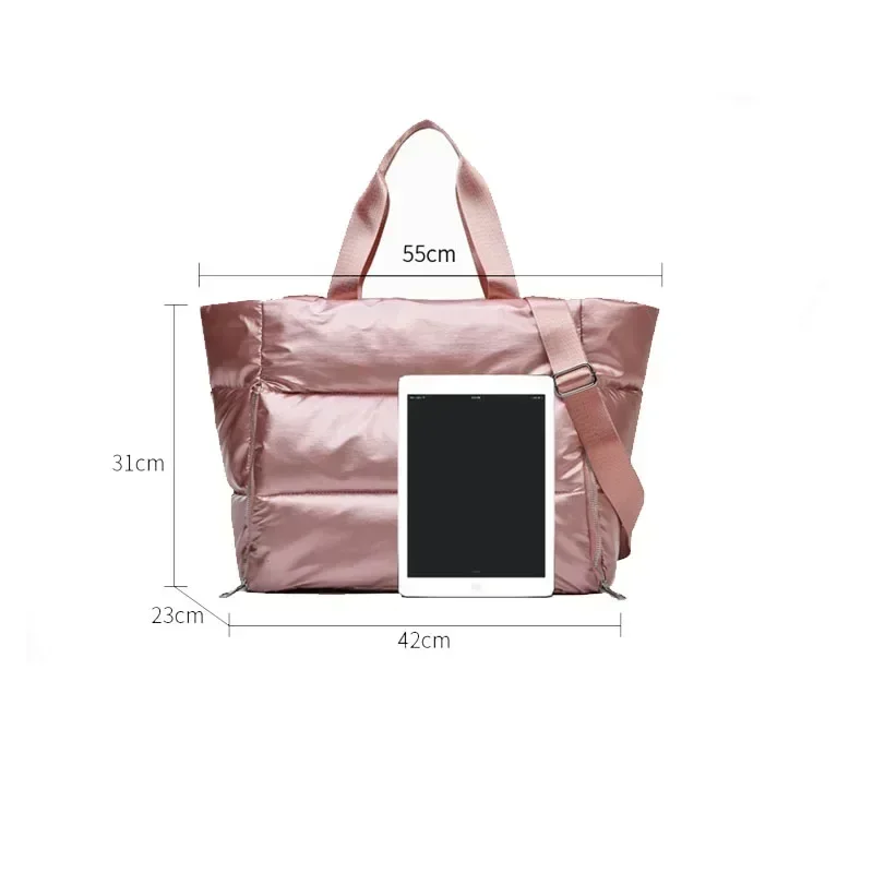 Women Gym Sports Bag Waterproof Swimming Yoga Mat Pink Weekend Travel Duffle Bags for Women Sport Fitness Shoulder Handbag