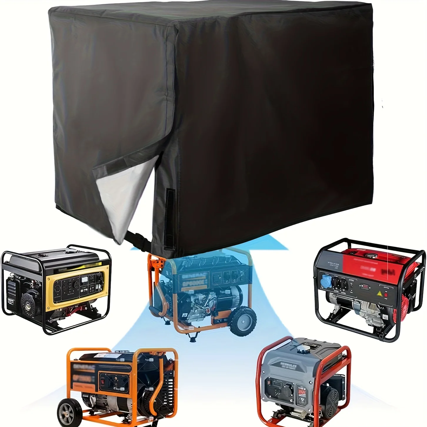 غطاء المولد 32x24x24 بوصة - جودة عالية في جميع الأحوال الجوية وبوليستر مقاوم للأشعة فوق البنفسجية لمولدات 5000-10000 وات #1