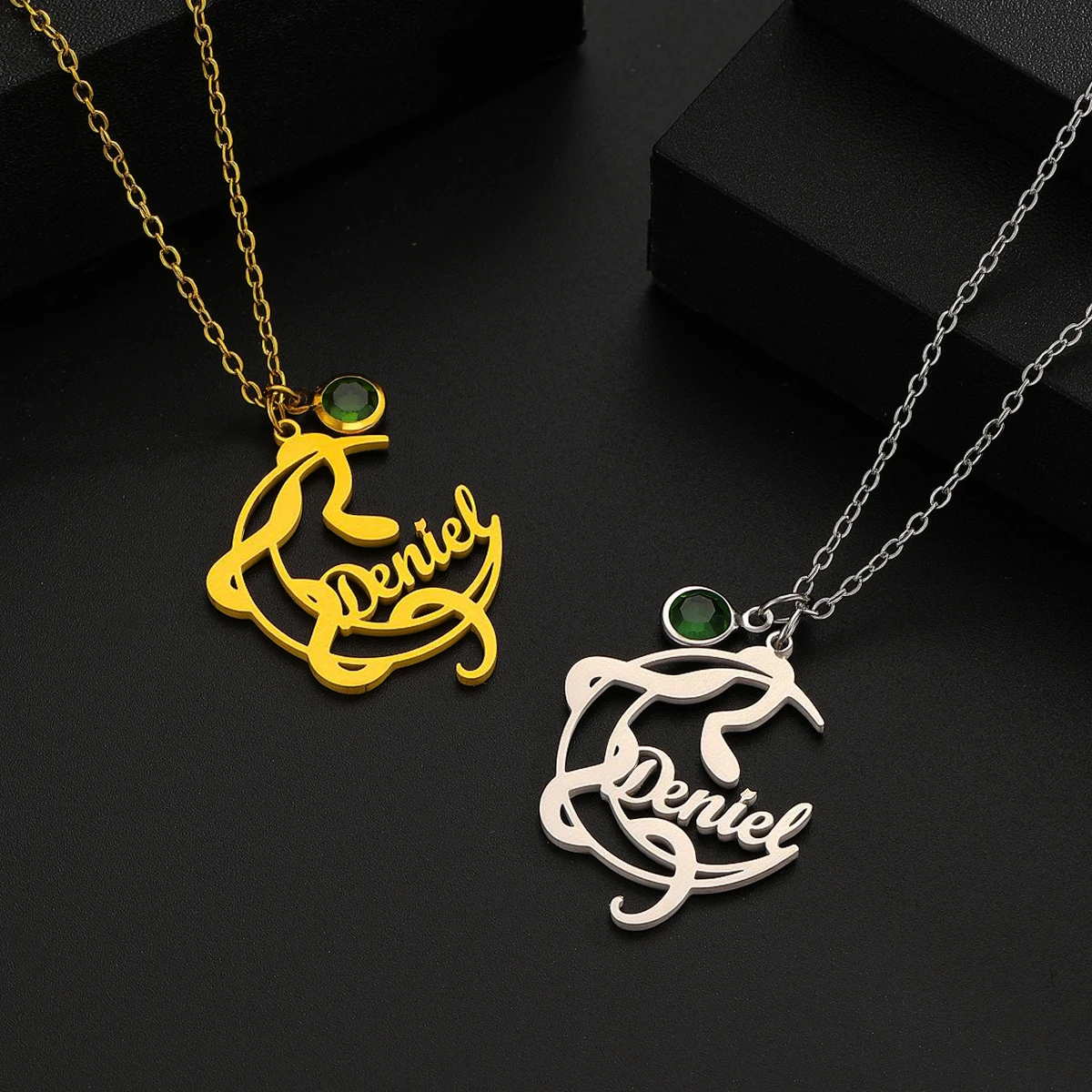 

Todorova индивидуальное имя из нержавеющей стали, простое полое ожерелье с луной, женское модное модное ожерелье с подвеской, подарки