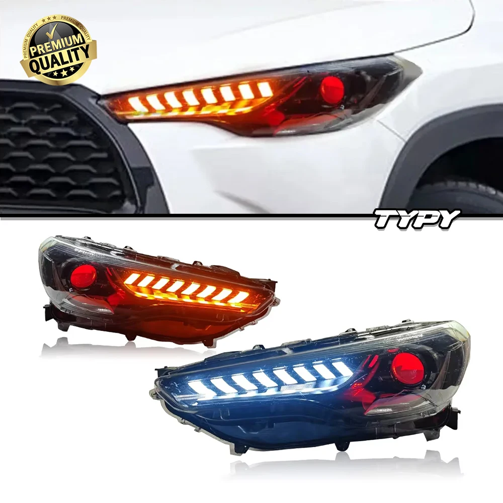 

Car For Toyota Corolla Cross Headlight 2022-2023 Upgrade Modified to New DRL Dynamic Turn Signal LED Headlight Auto Accessories