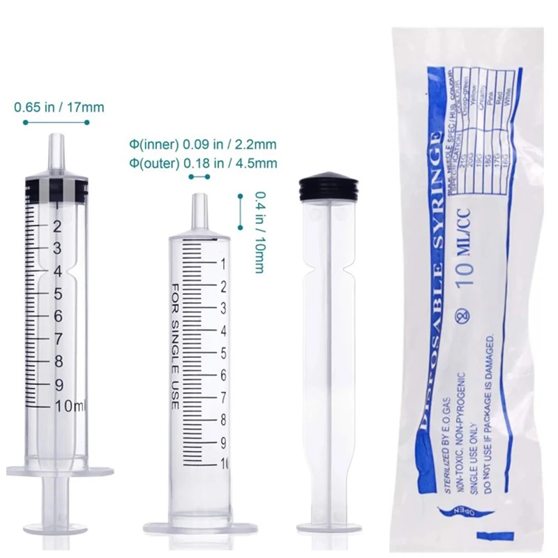 10ml Plastic Syringes Without Needle Glue Nutrient Wrapped Animal Pet Feeding Tools Measuring Industrial Veterinary DIY Tools