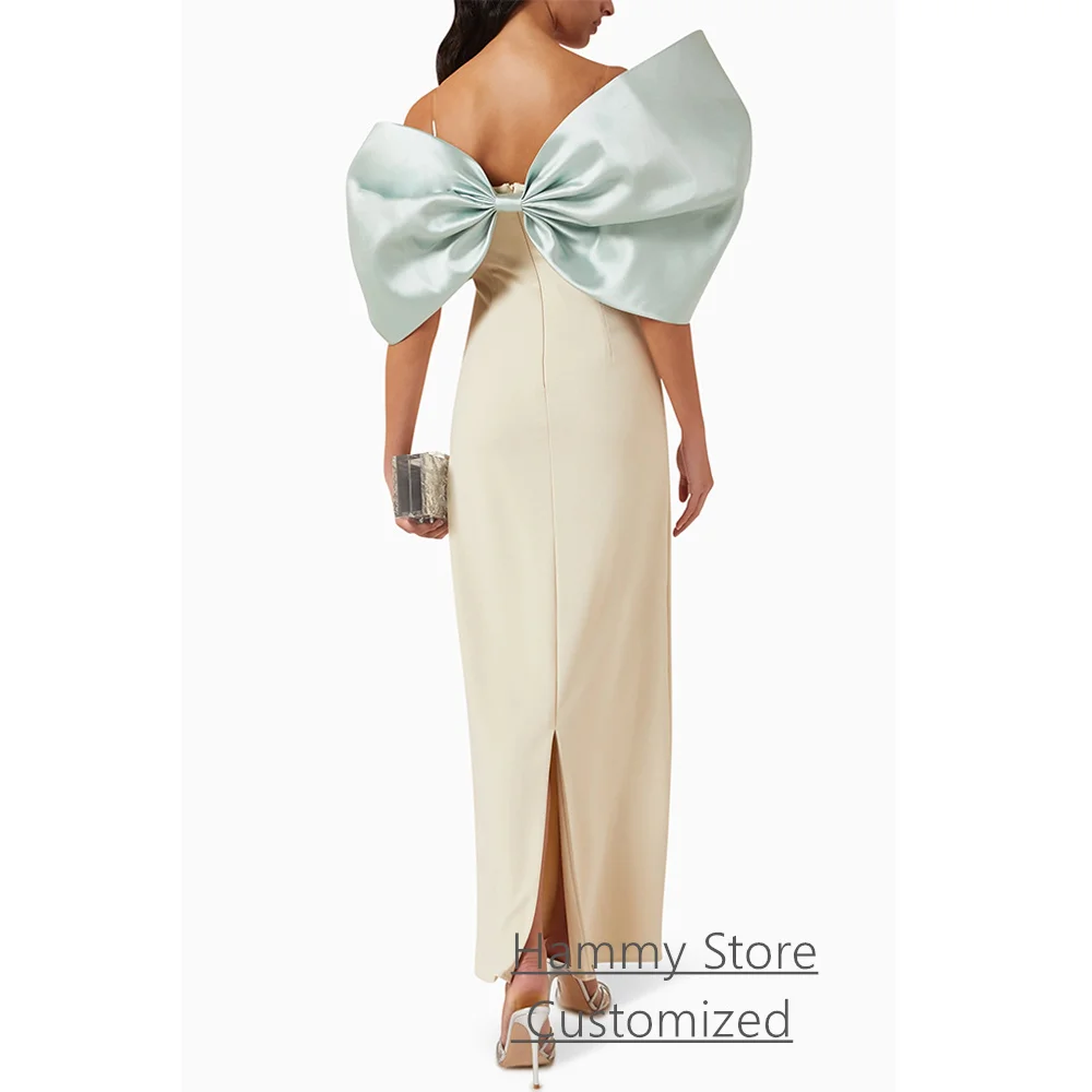 فستان سهرة كوكتيل عربي مخصص قبالة الكتف مطوي أحجار اللؤلؤ طول الكاحل فستان حفلات الزفاف فساتين الحفلات