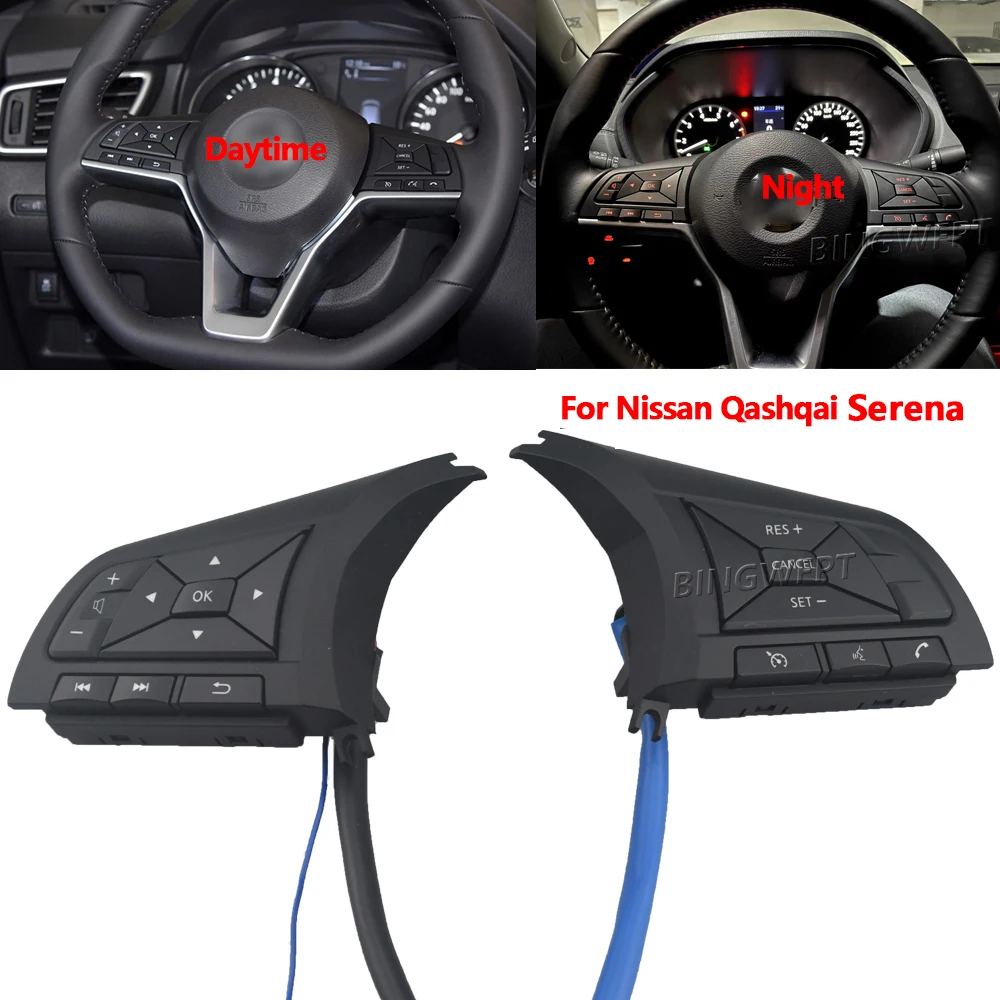 Steering Wheel Button For Nissan Qashqai Serena C27 2018-2019 Buttons Bluetooth Phone Cruise Control Vol