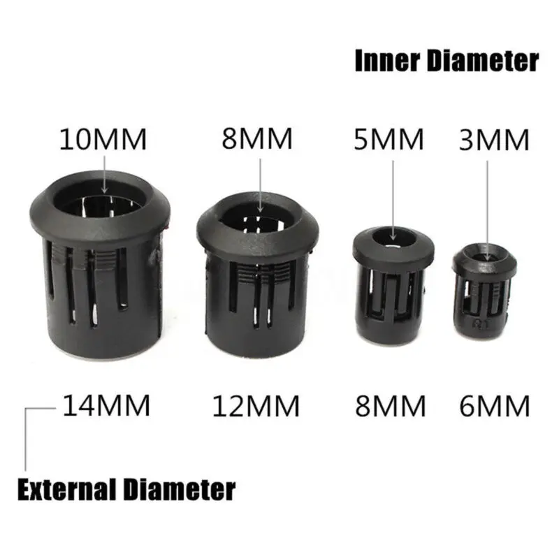 Bases de lámpara de plástico negro, soporte de diodo LED de 3mm/5mm/8mm/10mm, Clip negro, montaje de enchufe de bisel, diodo emisor de luz DIY,