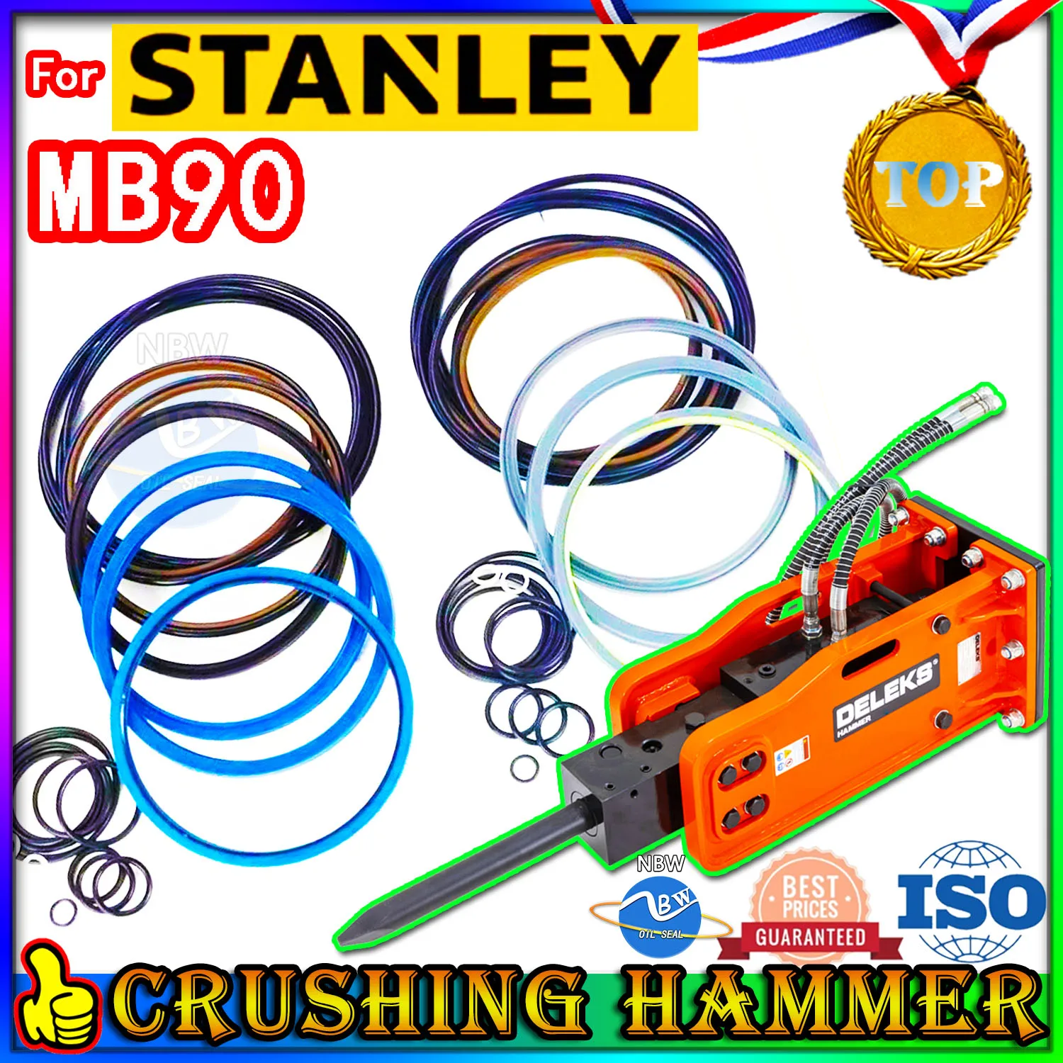 For Stanley MB90 Crushing Hammer Oil Seal Repair Kit Excavator Hydraulic Cylinder Broken Breaker Orginal Quality Maintenance