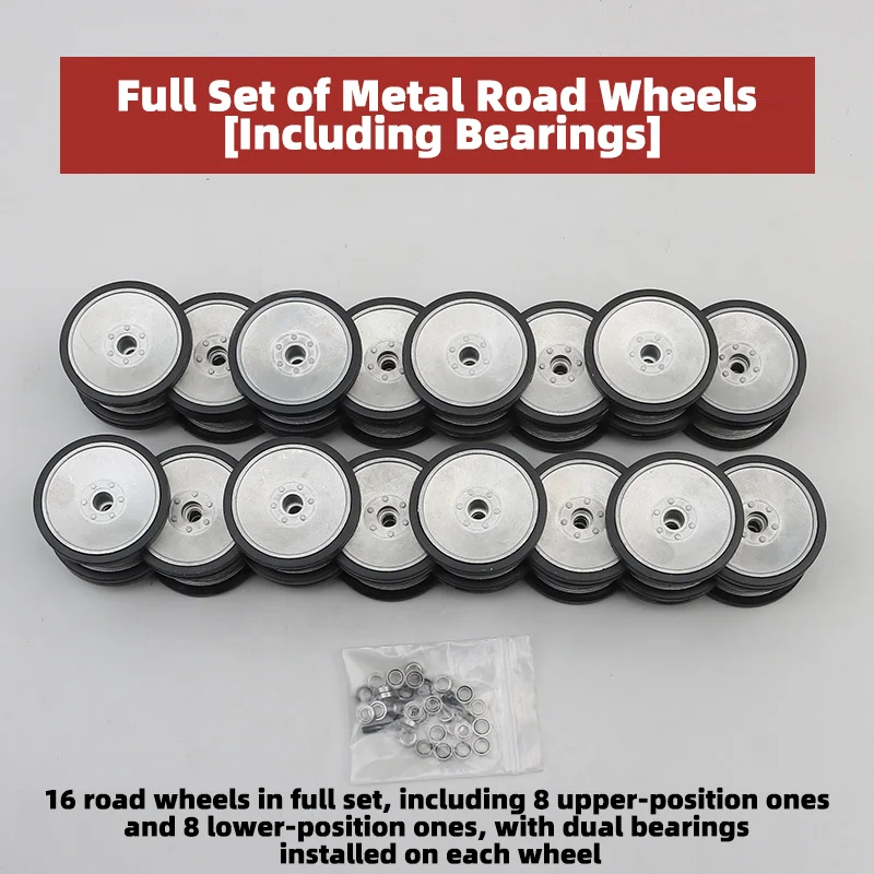 1/16 Scale RC Tank Spare Parts Compatible with Heng Long 3818 1/16 Tiger I Tank Model (Metal Road Sprocket Idler Wheels Track )
