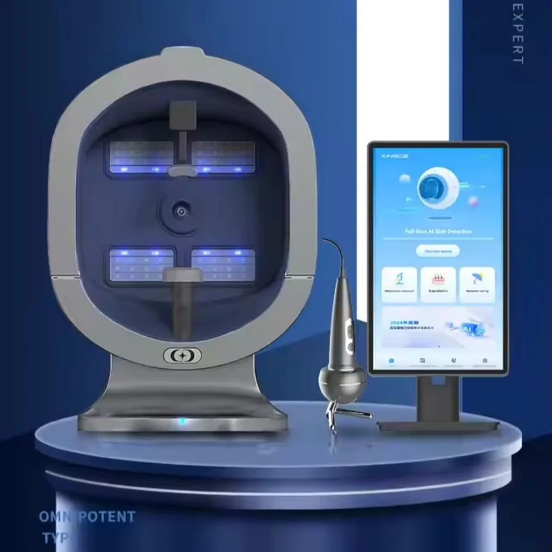 Máquina analizadora de piel para detección de aceite y humedad Facial, con cámara HD y informe en tiempo Real, dispositivo de prueba de piel Facial para salón de belleza