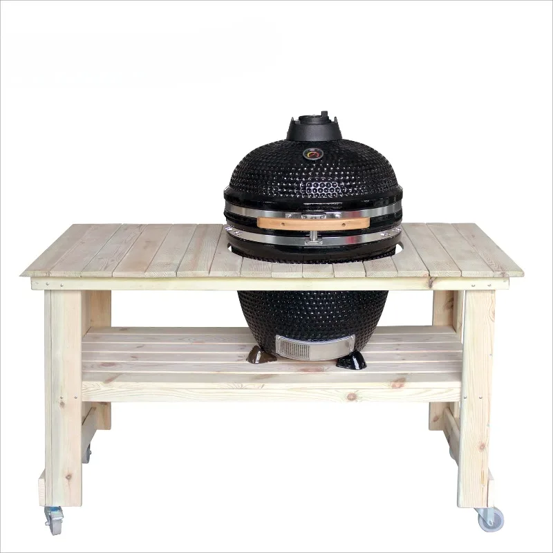 Green Egg Joe Cozinha externa de carvão de 21 polegadas construída em churrasqueira