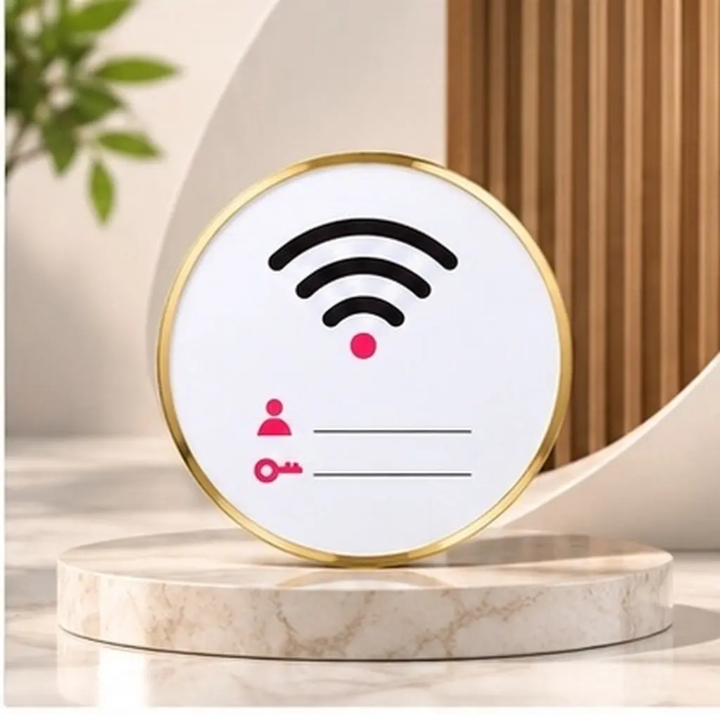 Acrylic WiFi Sign Bright High Contrast Design WiFi Account Password Display for Store Motel Bar Desk Table Wall Decoration Sign