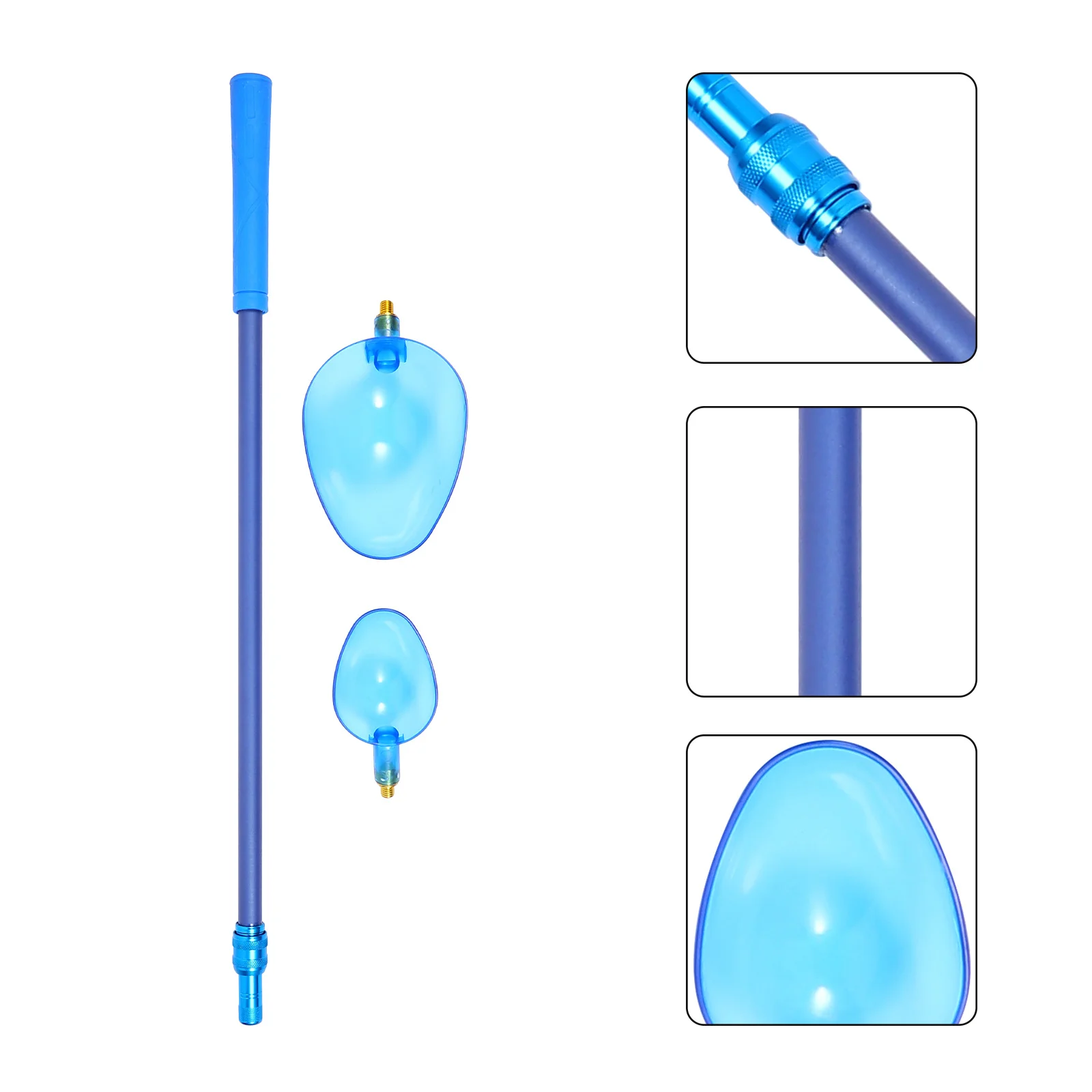 

1Set Baiting Throwing Spoon Pole Set Lightweight Carbon Two Section Fishing Tool Removable Spoon Head Non Stick Bait Casting