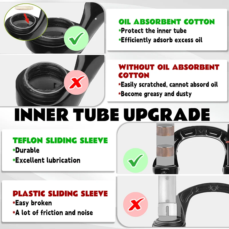 BUCKLOS الجبلية المزدوج تاج الهواء شوكة 9*100 مللي متر الإفراج السريع دراجة الهواء شوكة تعليق السفر 180 مللي متر دراجة هوائية جبلية شوكة 26/27.5/29 بوصة #6