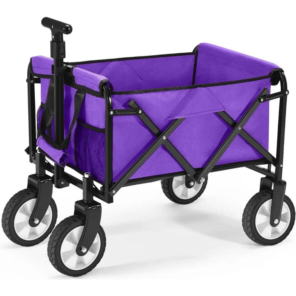 

Wagon Cart with Wheels Foldable - Collapsible Utility Small Wagon, Folding Grocery Wagon, All Terrain Outdoor Camping Garden