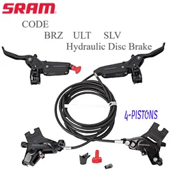 SRAM Code BRZ ULT SLV 4-PISTONS Hydraulic Disc Brake 950-2000mm/950-1950mm  Front & Rear Black MTB GLB bike accessories