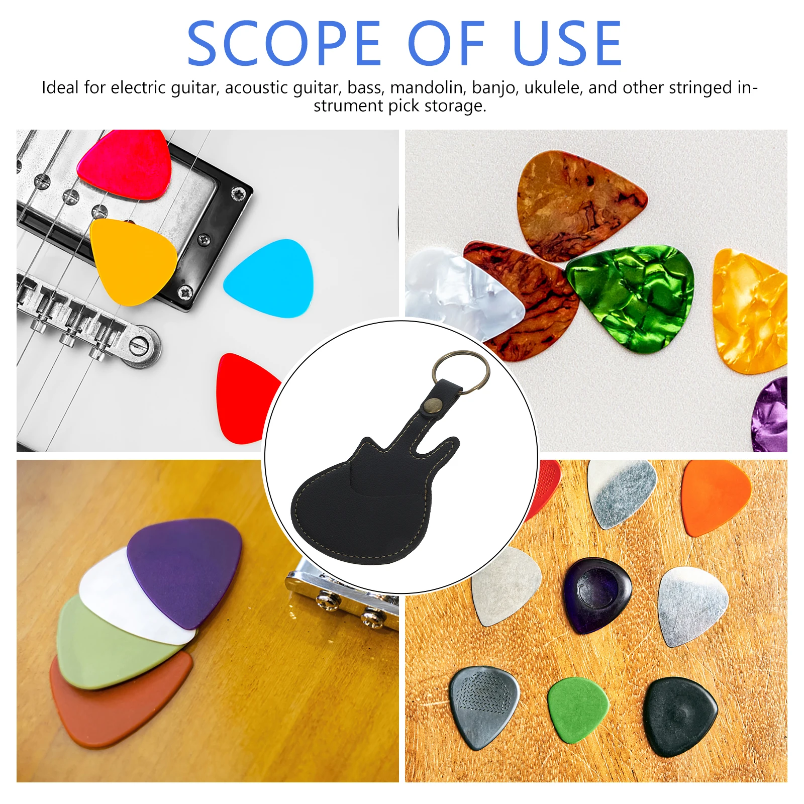 

Case Guitar Picks Bag Plectrum Holder Plectrums Storage Organizer Pouch Container