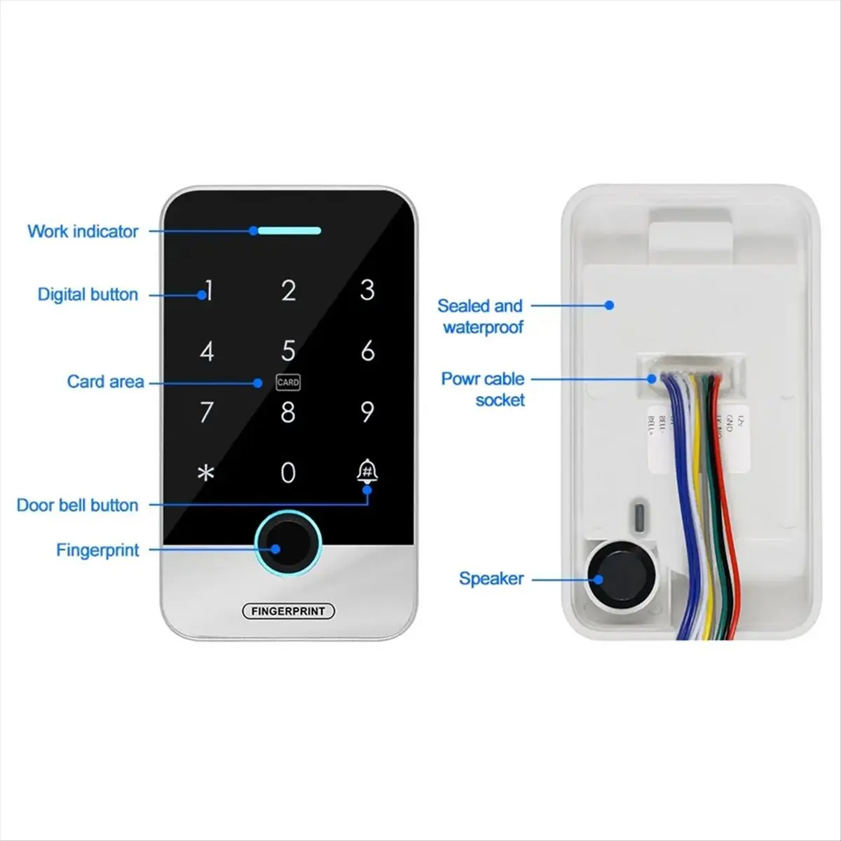 DT!~D1165 HOT-Bluetooth Tuya APP Smart Fingerprint RFID Access Control Keypad Touch IP65 Waterproof 13.56MHz Door Opener(S300X)