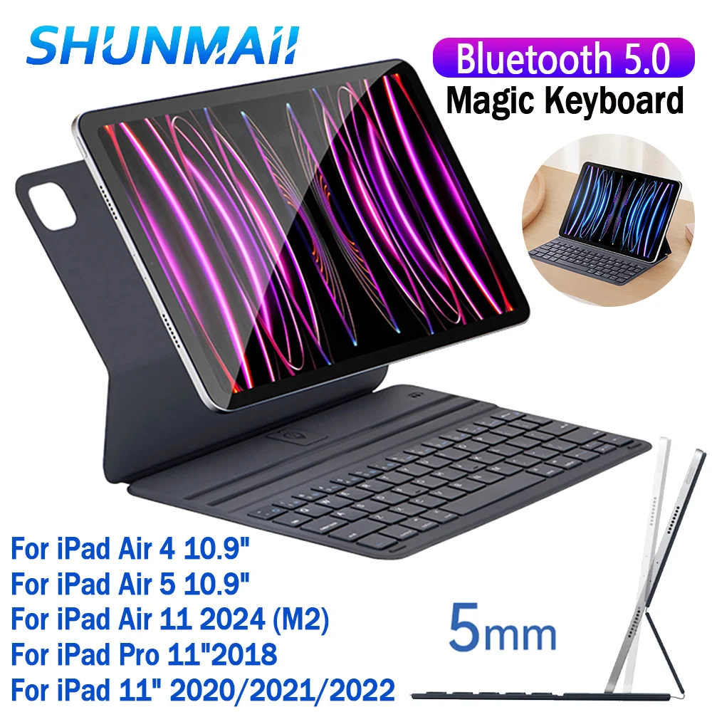 Magnetic Keyboard Case for iPad Air 4 5 10.9 Smart Cover Magnetic Case Two Viewing Angles Folio Magic Keyboard for iPad Air 11