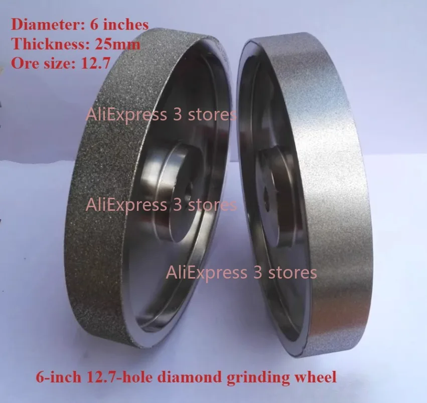 

1pc Electroplate Coated Diamond Grinding Wheel Flat-Shaped Diameter 150mm Width 25mm For Ceramic Glass Tungsten Steel Polishing.