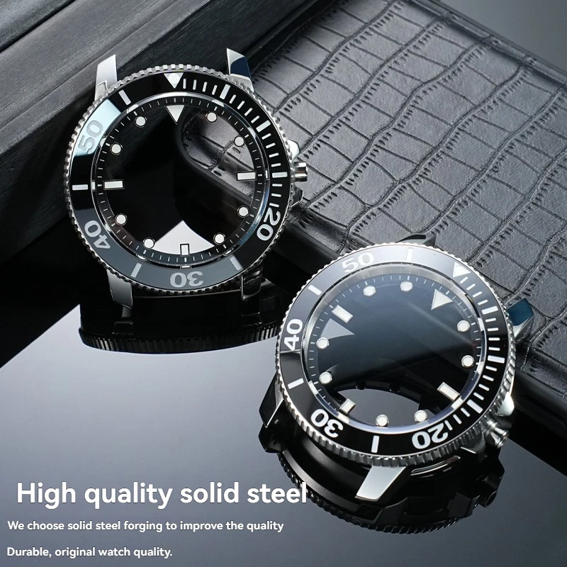 Modified T120.607 high-quality stainless steel case 46mm dial for Tissot starfish series ceramic ring scale ring