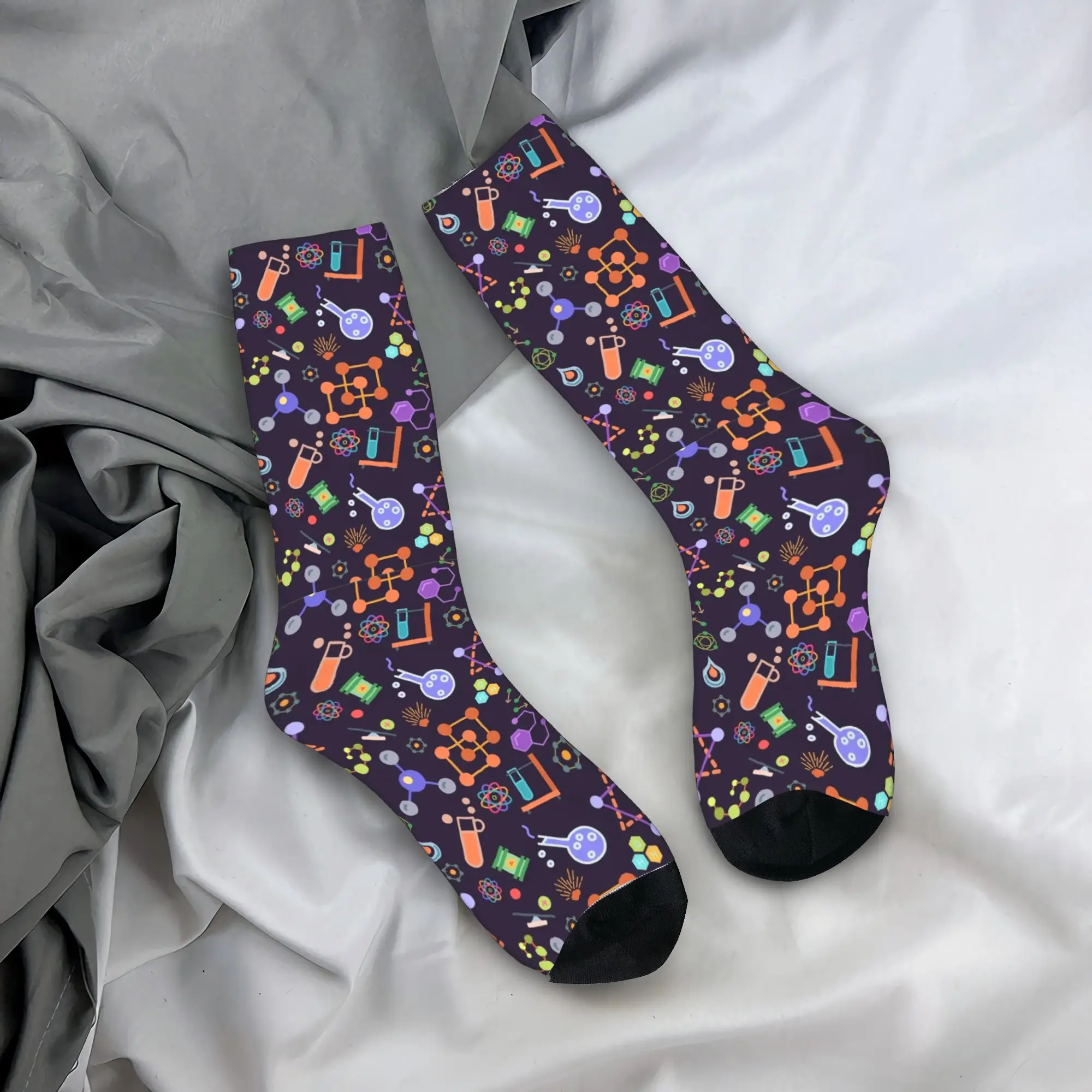Custom Biology And Chemistry Science Socks Autumn  Stockings Funny Couple Medium Soft Socks Graphic Sports Non Slip Socks