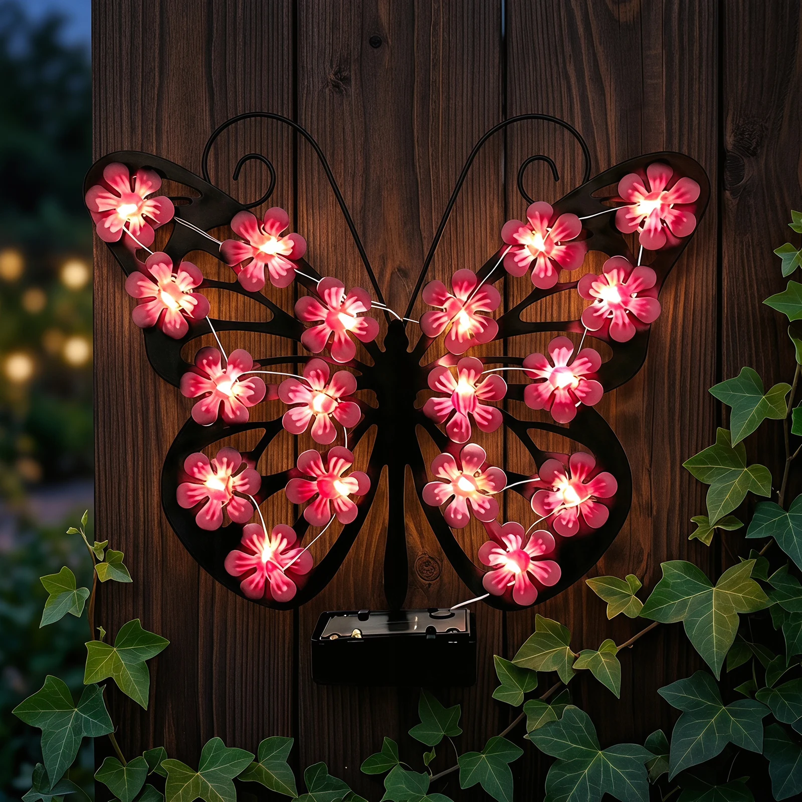 Solar Butterfly Wall Hanging Decoration IP65 Waterproof Fence Wall Art Lights for Garden Patio Porch Yard Women Birthday Gifts