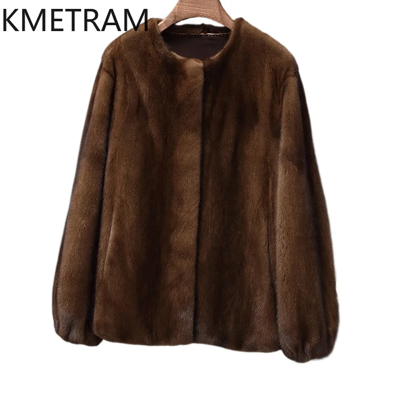 Real Mink Fur Jacketหรูหราสั้นเสื้อขนสัตว์ผู้หญิง2024สินค้าใหม่แจ็คเก็ตสําหรับฤดูหนาวแฟชั่นผู้หญิงเสื้อผ้าFourrures Femmes