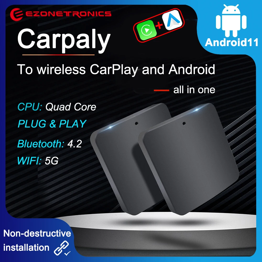 

Carpaly to Wireless CarPlay and Android Car Multimedia Player Wireless Android auto box wireless carplay