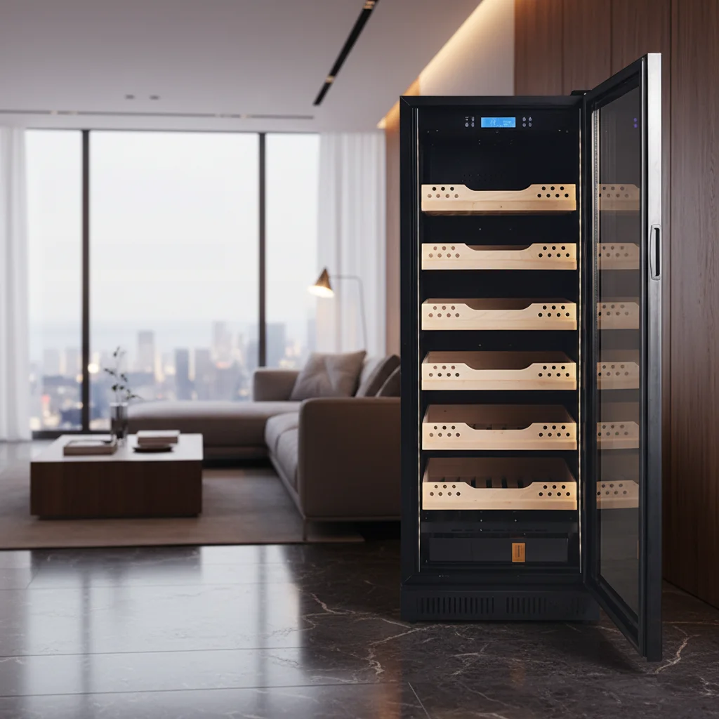 

High Quality 320L Capacity Electronic Temperature Control Humidification Small Cigar Cabinet