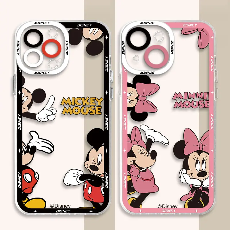 Disney-funda de Mickey y Minnie Mouse para Apple iPhone 14 Pro Max 11 Pro 15 Pro SE XR XS Max 7 8 13 Mini 12