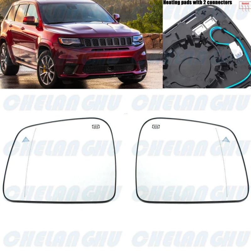 

1 Pair blind spot Mirror Glass for Jeep Grand Cherokee / Dodge Durango 2011 2012 2013 2014 2015 2016 2017 2018 2019 2020 2021