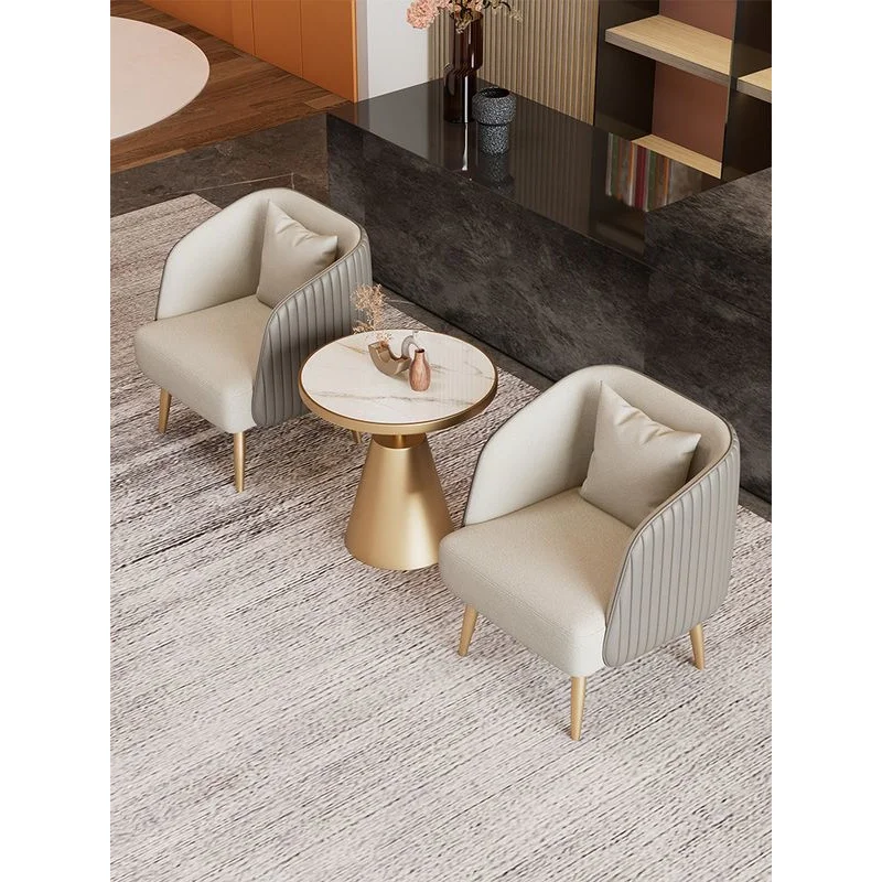 Custom Light Luxury Single Sofa Hotel Sales Office Reception Lounge Rest Area Reception Negotiation Table and Chair Set