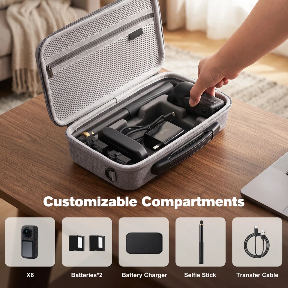Estuche de Transporte para Insta360 X6 Bolsa Antirrayas Viajera para Insta360 X6 Equipo de Cámara 3